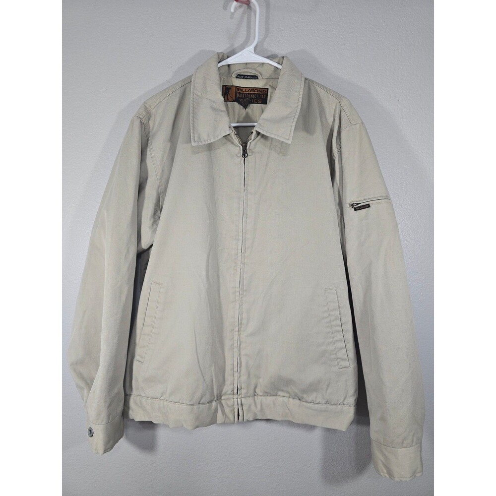 VTG 90s Billabong Work Jacket Mens Large Beige Maintenance Dan Series Y2K